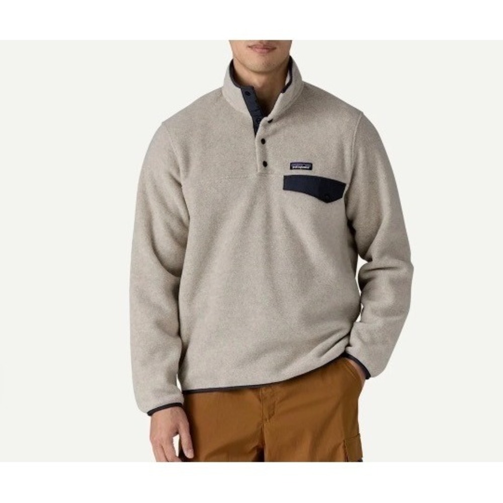 Patagonia Synchilla Snap-T Fleece Pullover Sweater Jacket Oatmeal Men's Medium